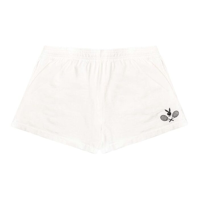 White Men's Playboy Tennis Club Shorts